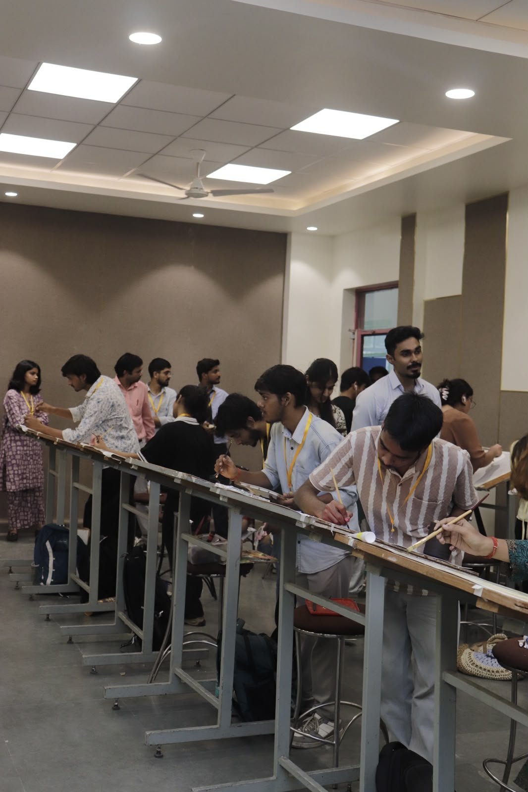 Participants painting